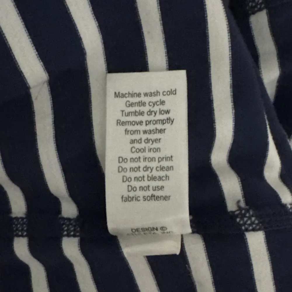 Athleta Pants Womens Small Navy White Stripe Chaturanga Capri Legging Athleisure - Image 8