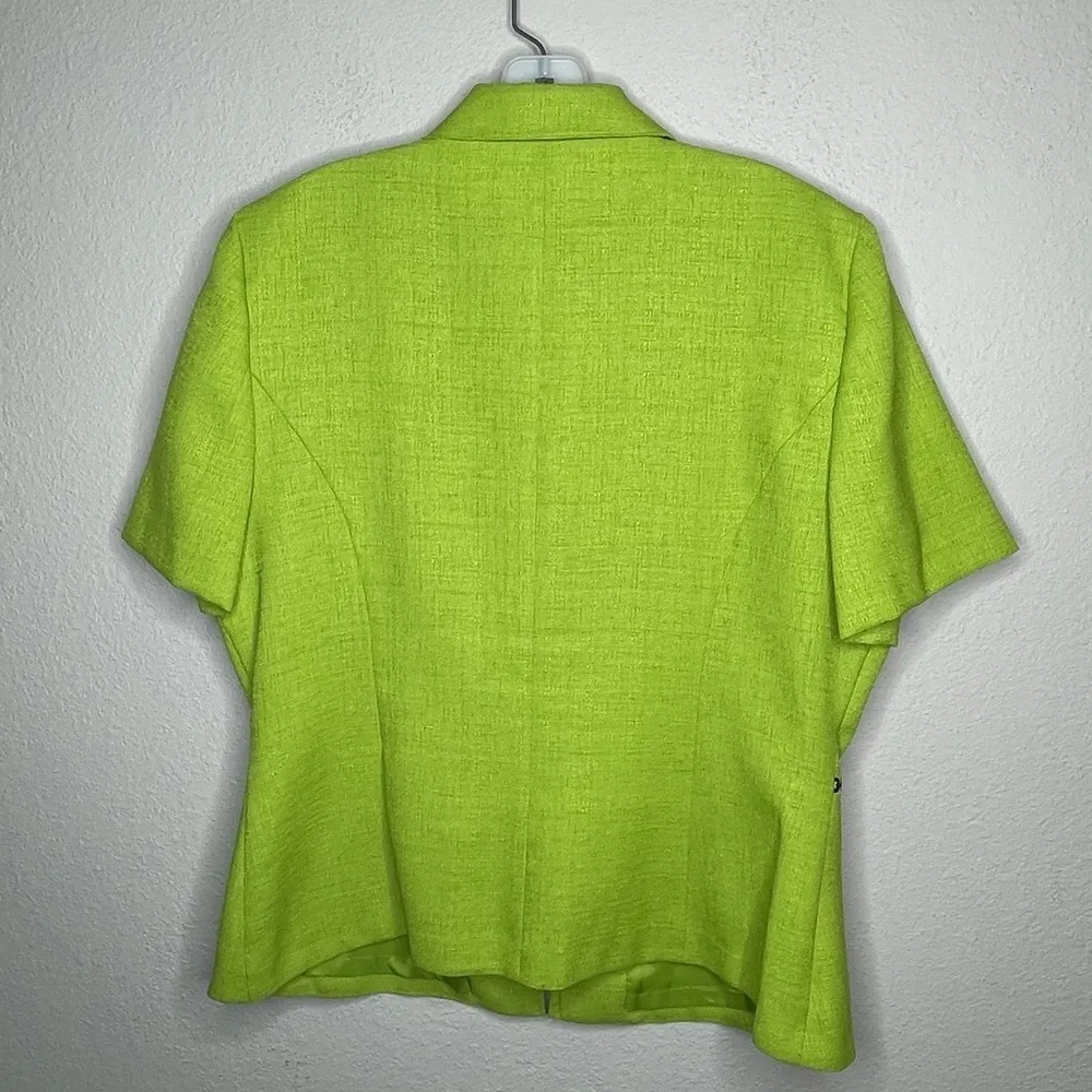 Vintage Plaza South Zip‎ Jacket Green Size 12 - Image 2