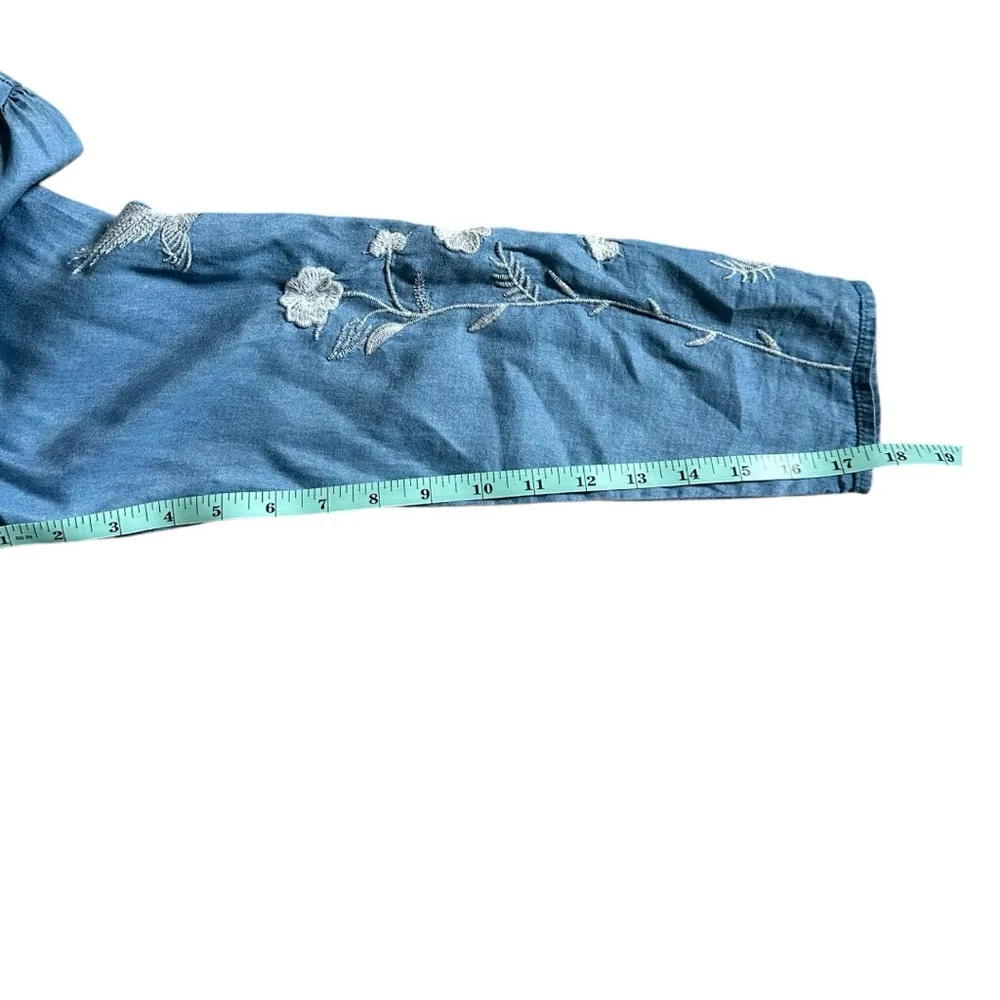 hilosophy Womens Size Medium Embroidered Floral Babydoll Dress Boho Cottagecore - Image 6