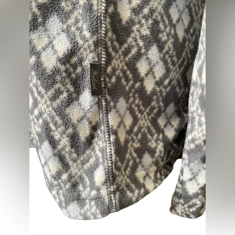 Woolrich Argyle Ombre Diamond Fleece Zip Up Base Layer Gorpcore Outdoor Jacket - Image 4