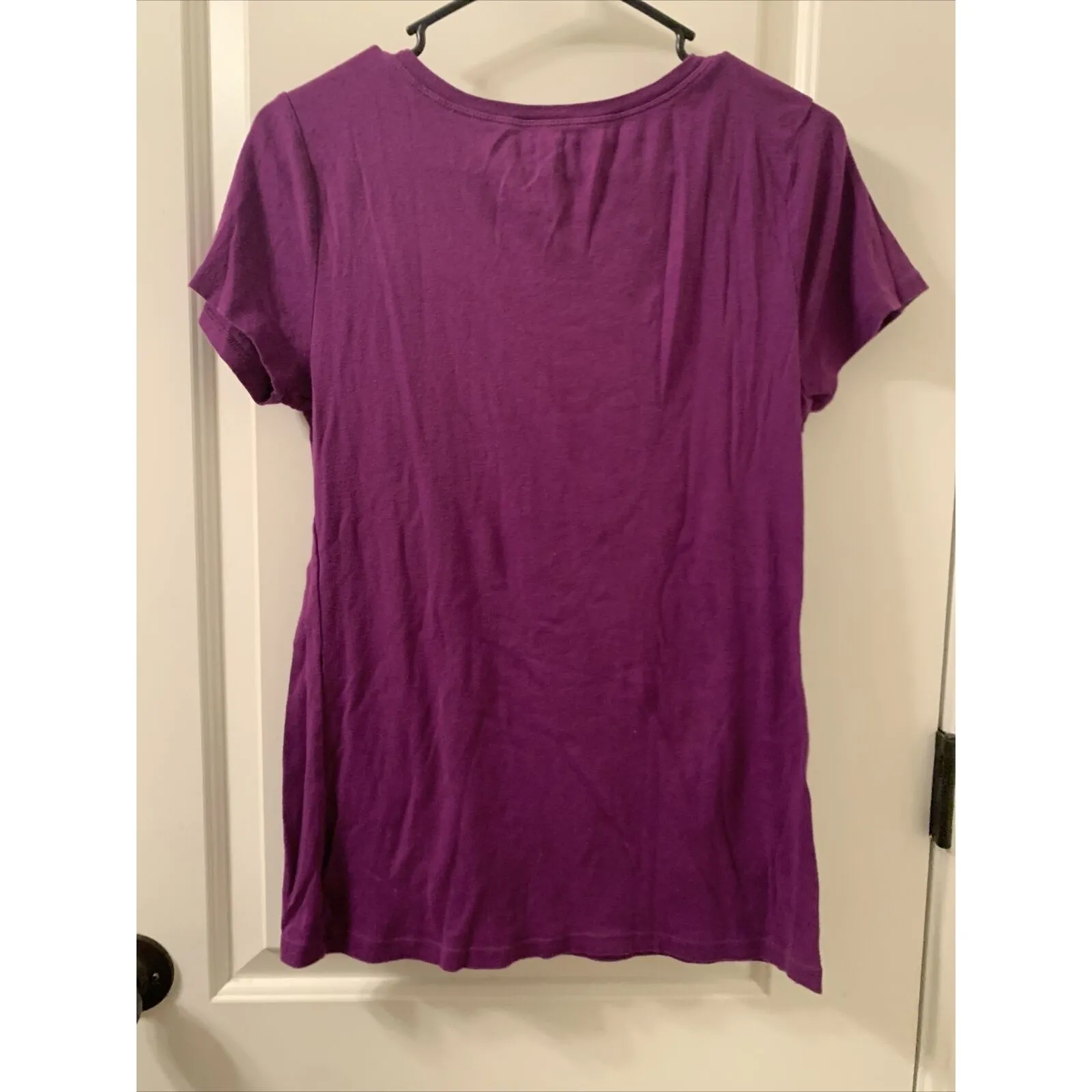 Old Navy Women's Short Sleeve T-Shirt Crew Neck Size Large Purple - Image 6