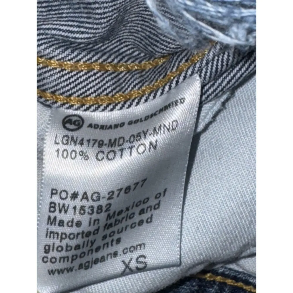 AG Adriano Goldshmied Jean Jacket XS Womens Blue Acid Wash Trucker Denim Stretch - Image 8