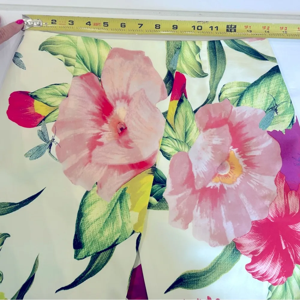 🐣Ted Baker sz 1 Skirt “Flowers At High Tea” Cream floral print Easter Summer Pink - Image 6