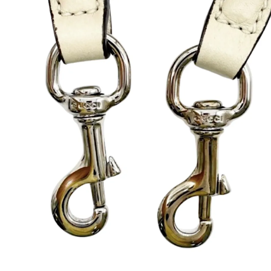 GUCCI Cream Leather Top Handle Front Flap Closure Bamboo Turn-Lock Shoulder Bag - Image 16