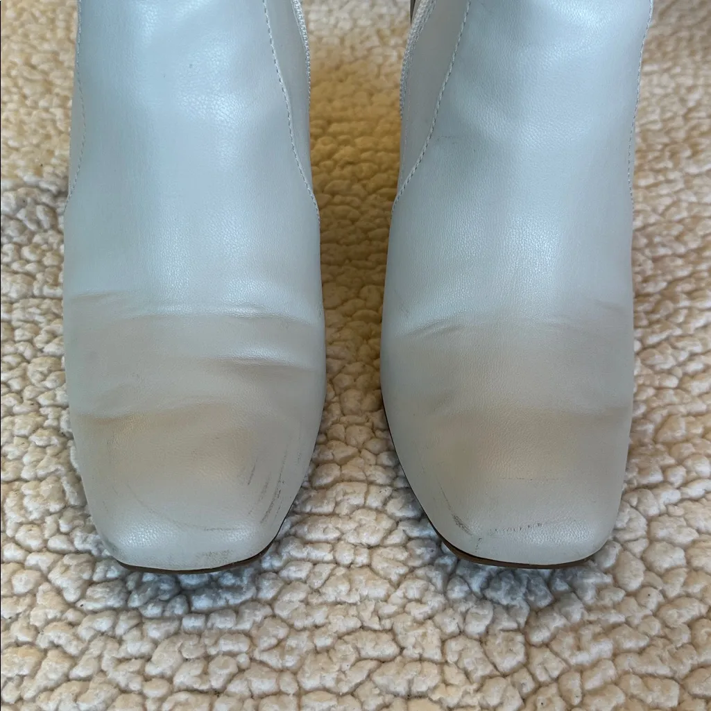 🌺 A New Day Cream Ankle Block Heel Boots Sz 7 - Image 10
