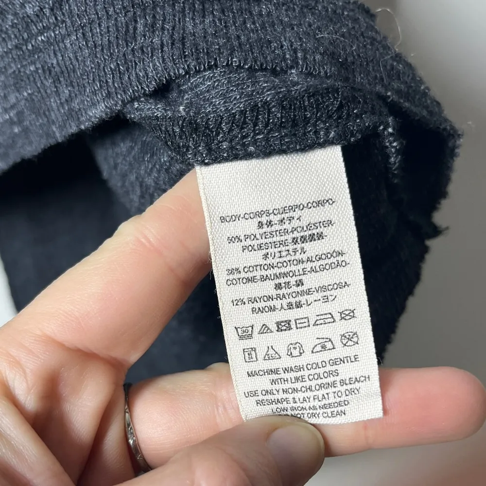 Free People - We The Free Gray Sweater Open Back Turtle Neck Sz M - Image 8