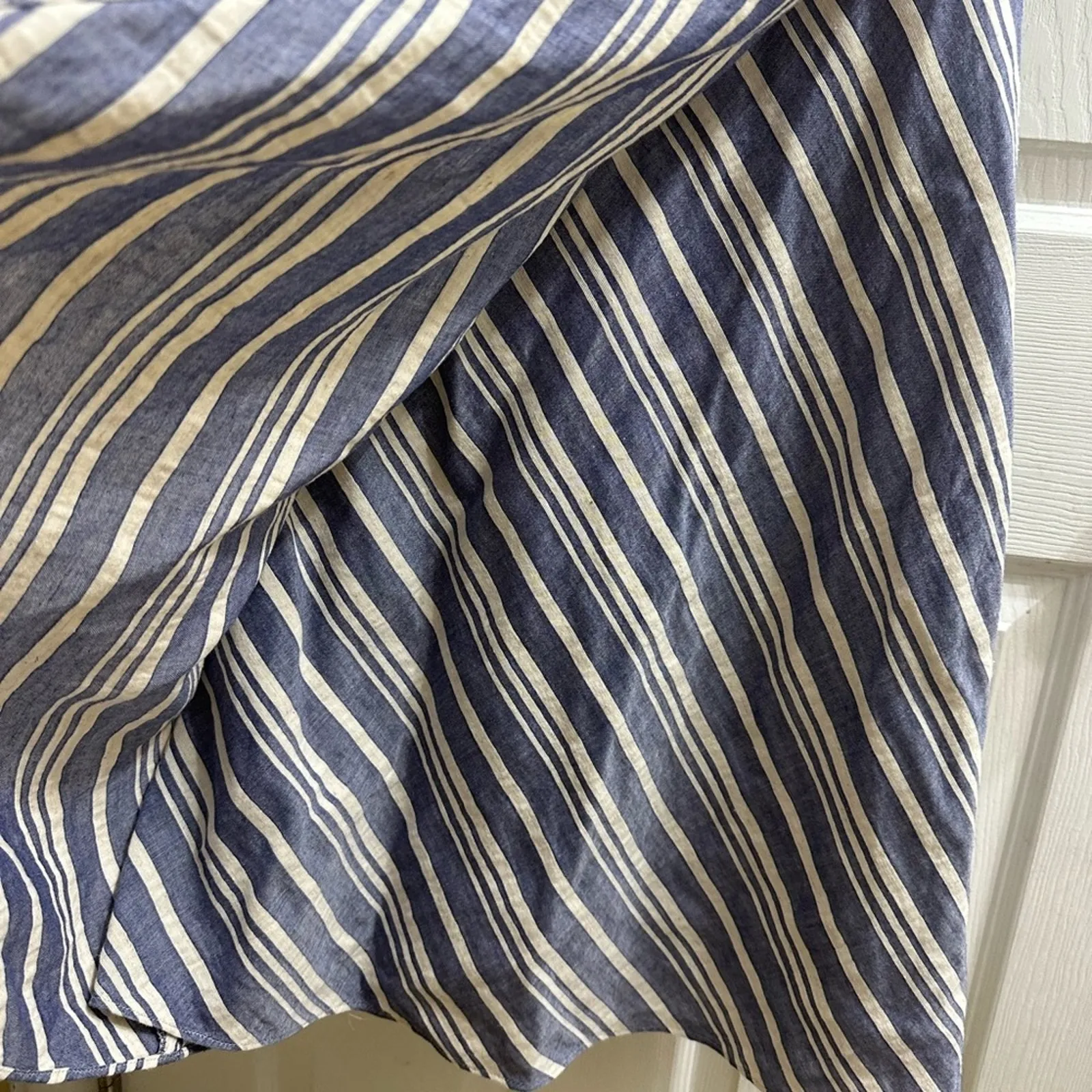 Linen Cotton Blend Antonio Melani Striped Sleeveless Dress 0 XS Natural Fibers - Image 5