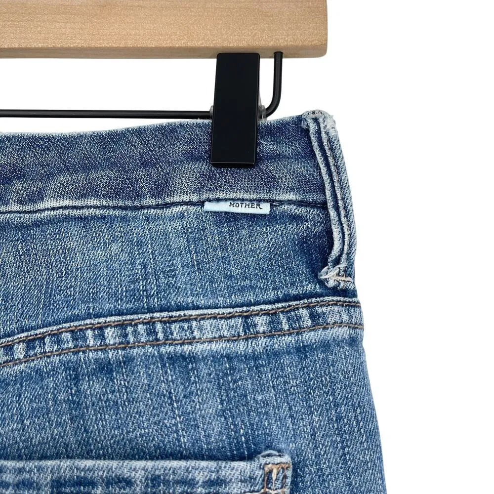 Mother High Waist Double Looker Ankle Fray Fruit Carts Evil Eye Size 25 Blue - Image 12