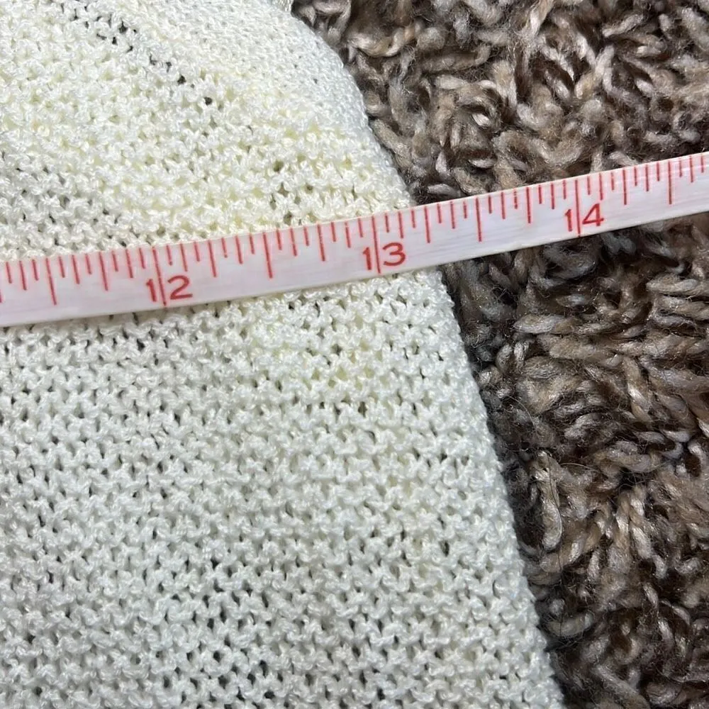 Rubbish EUC Cream Lightweight Knit Racerback Crochet Hem Tank Sz XS - Image 8