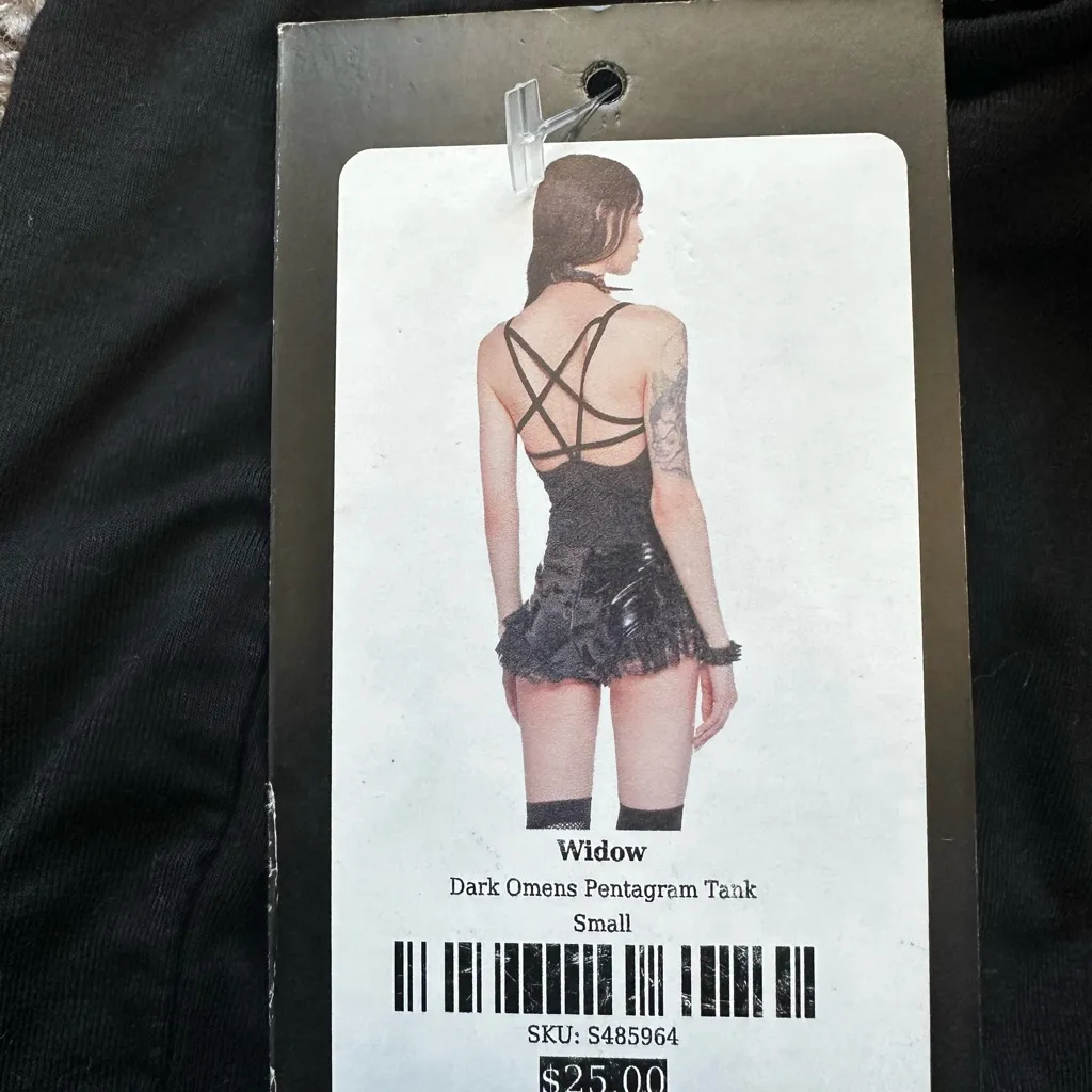 Black Strappy Pentagram Tank Top - Image 2