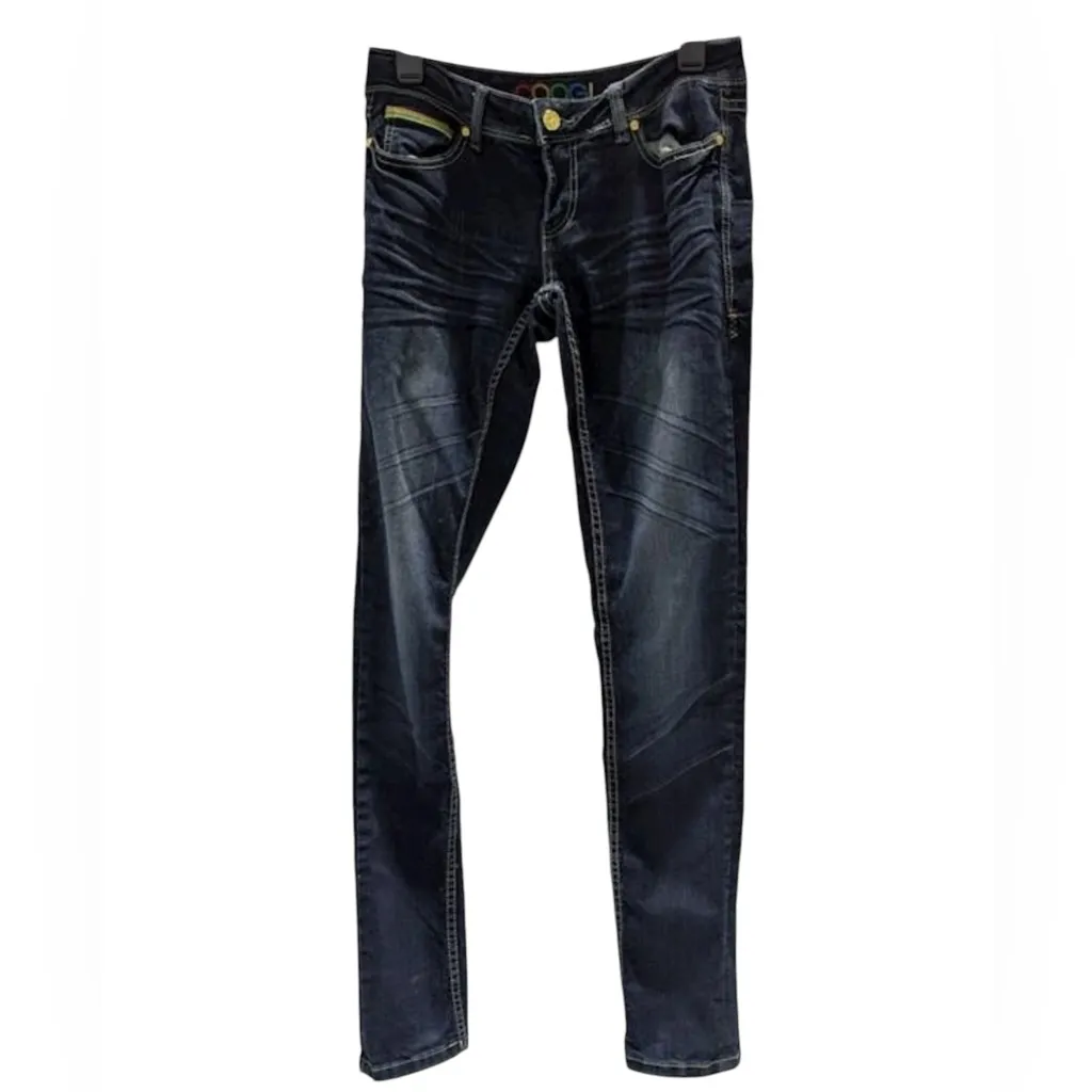 COOGI Rare Vintage Embroidered Rainbow Jeans Low Rise Skinny Leg 3/4 in EUC - Image 4