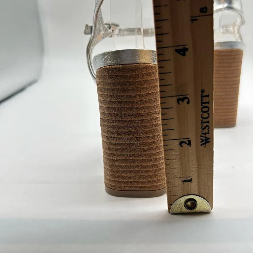 Journee Collection Sandals Womens 7 Silver Dianne Heeled Open Toe Sandals‎ NEW - Image 7