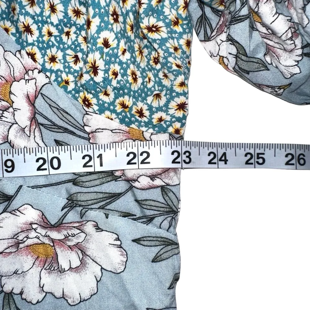 Suzanne Betro Mix Floral V-Neck Half Sleeve Top XL - Image 5