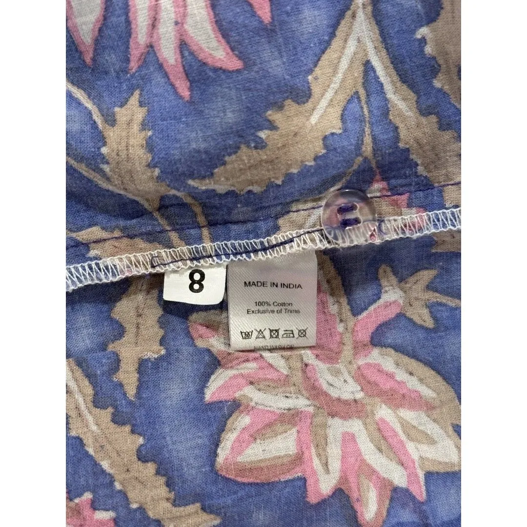 Karni Womens Dress Purple Mini Floral V Neck Puffed A Line Babydoll Boho Large - Image 11