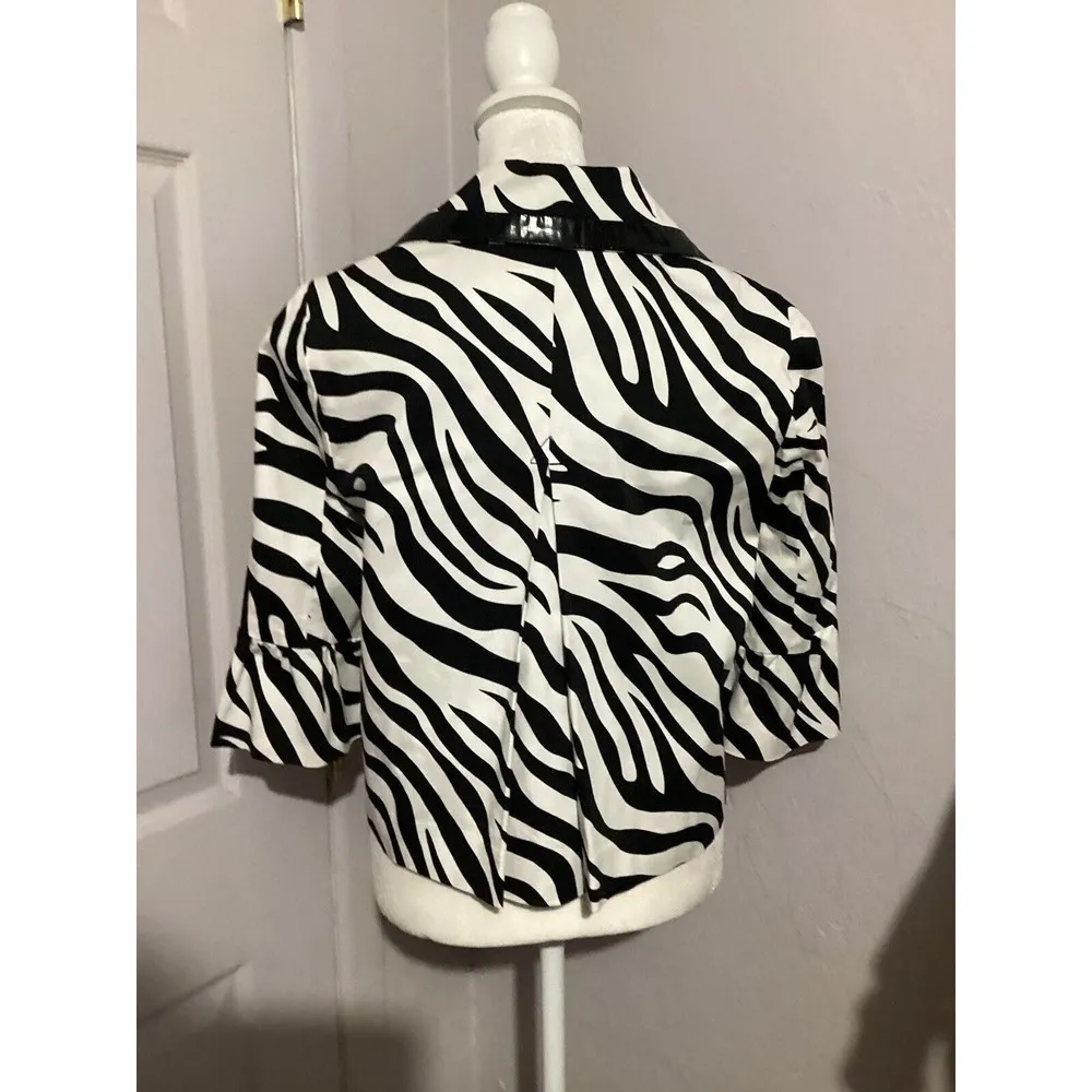 Sandro Sportswear Zebra Wide Sleeve Short Blazer Button Up - Image 6