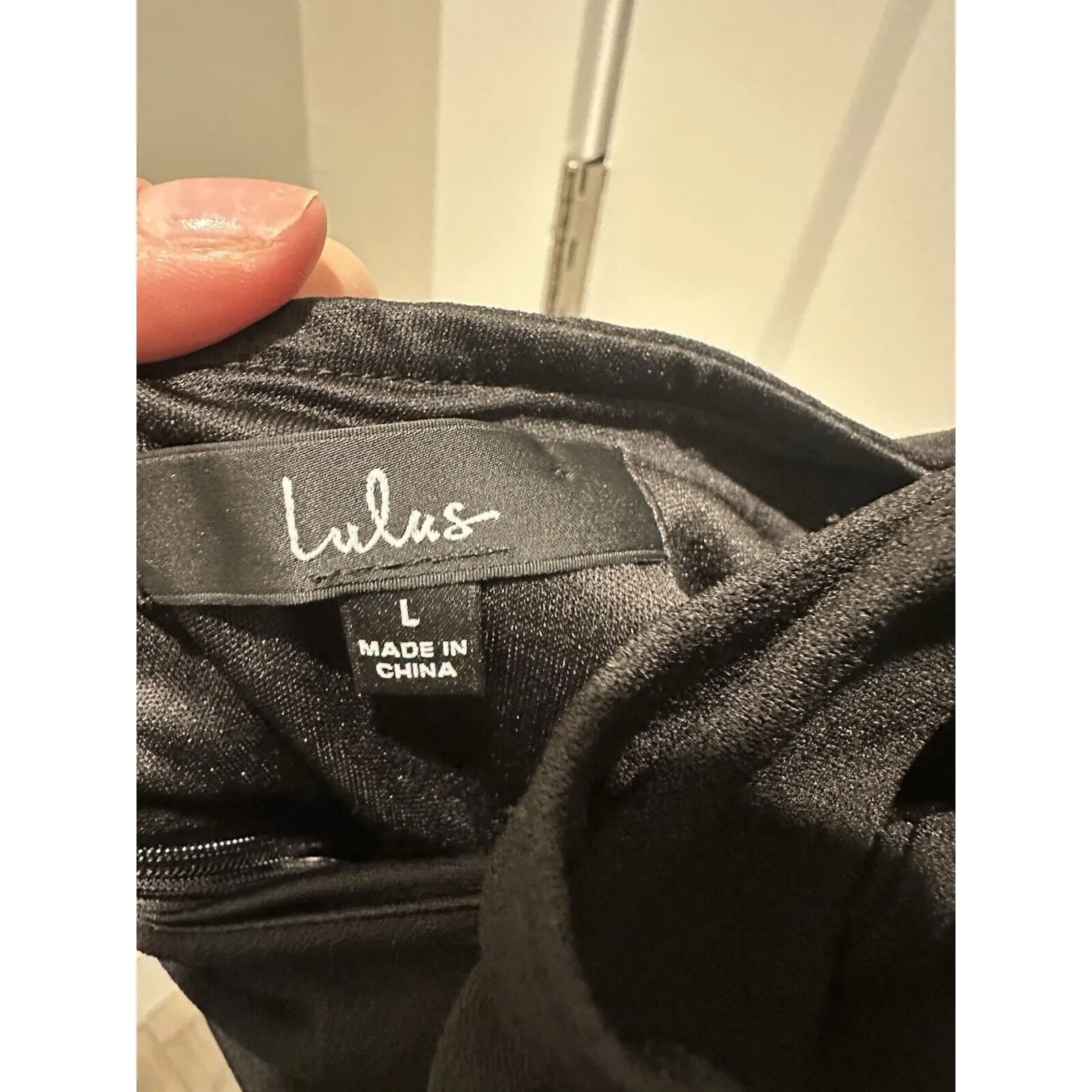 Lulus Going Steady Black Backless Skater Dress Low V-Neck Mini Sleeveless Size L - Image 5