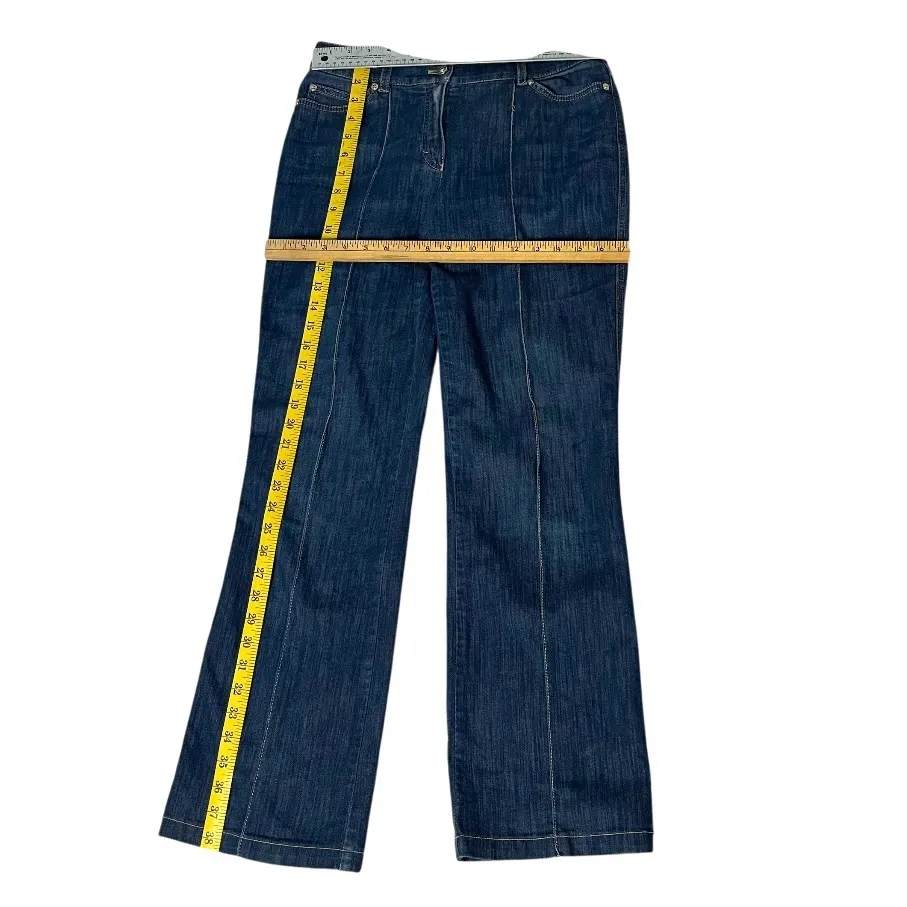 ESCADA Blue Jeans Denim Center Seam Dark Wash Heart Patch Size 38 US 8 Y2K - Image 5