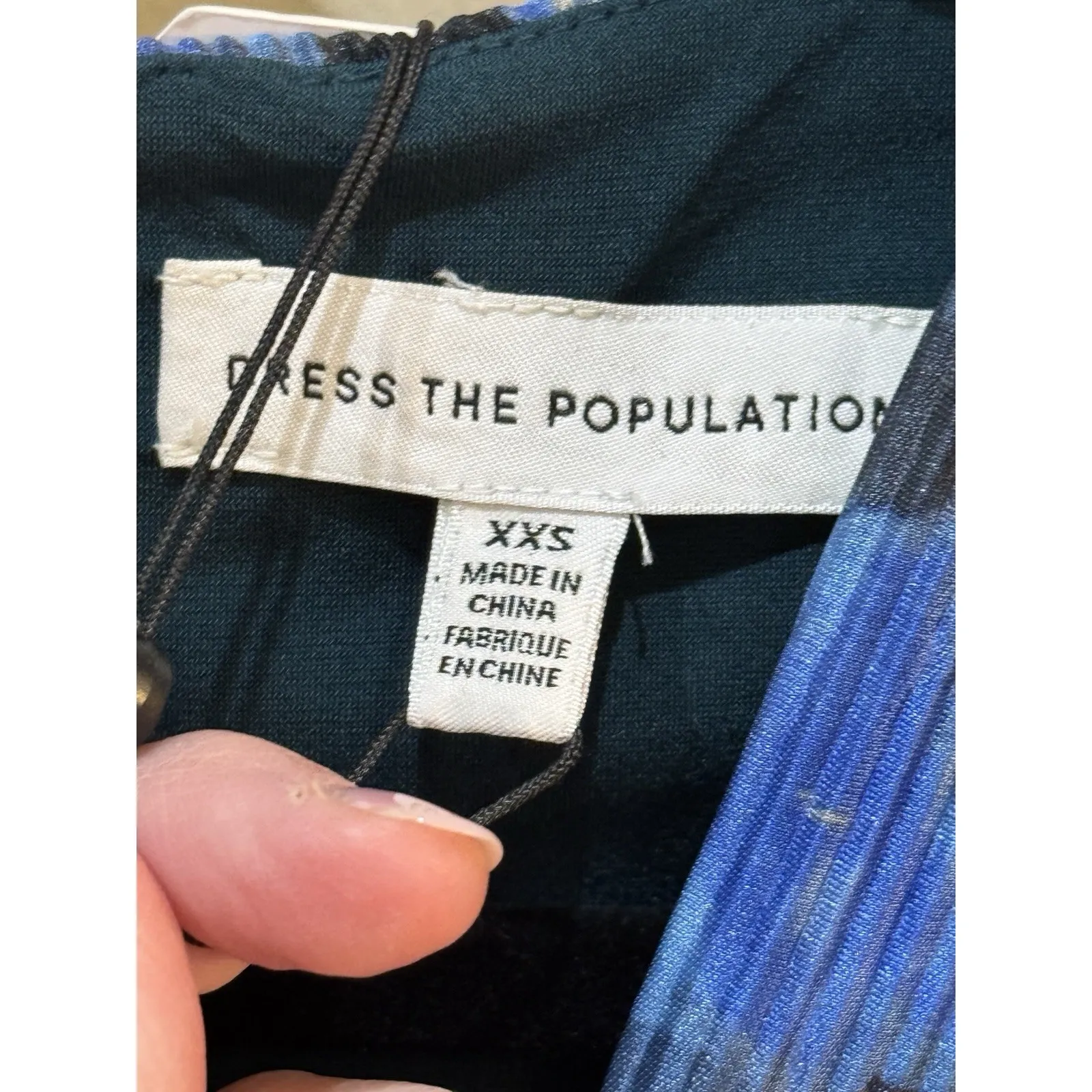 DRESS THE POPULATION Hunter‎ Floral Print Plissé Sleeveless Jumpsuit Cobalt XXS - Image 4