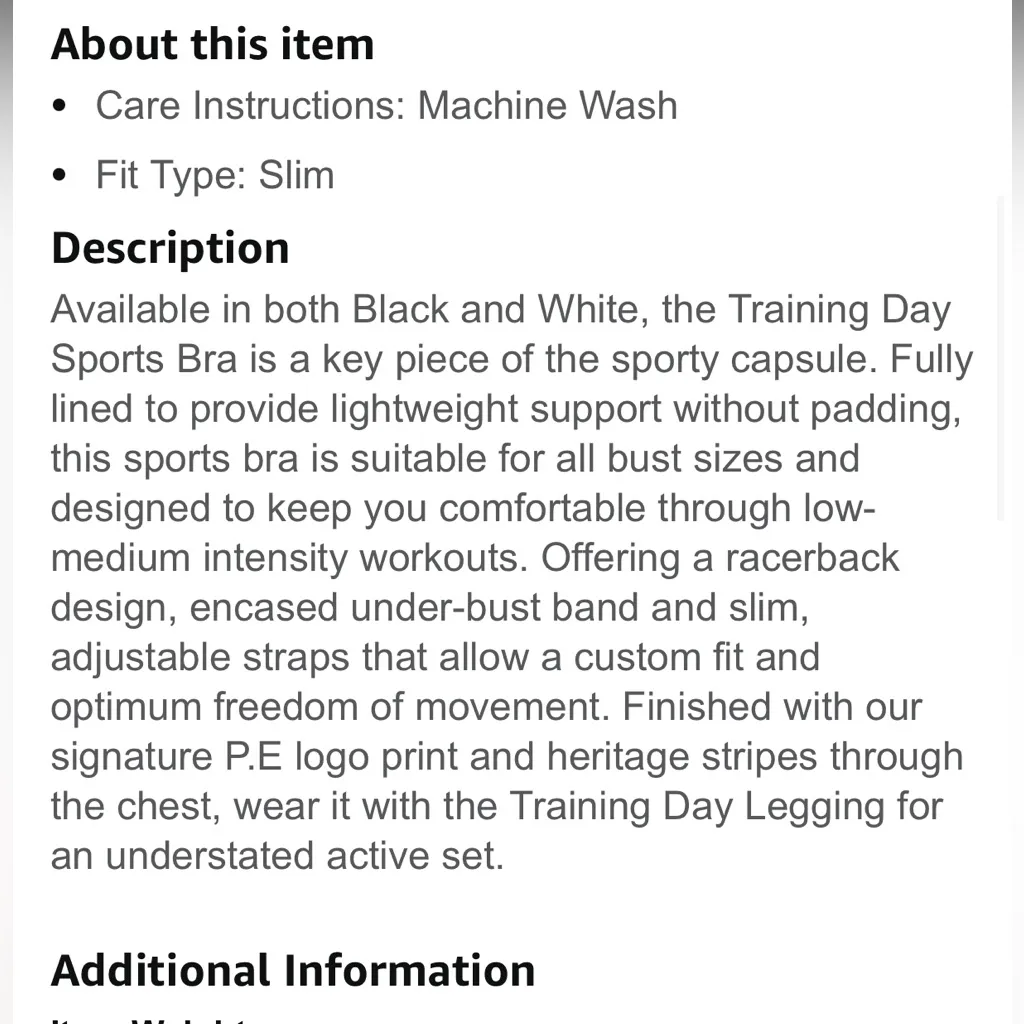 PE Nation Training Day Sports Bra Size XS - Image 2