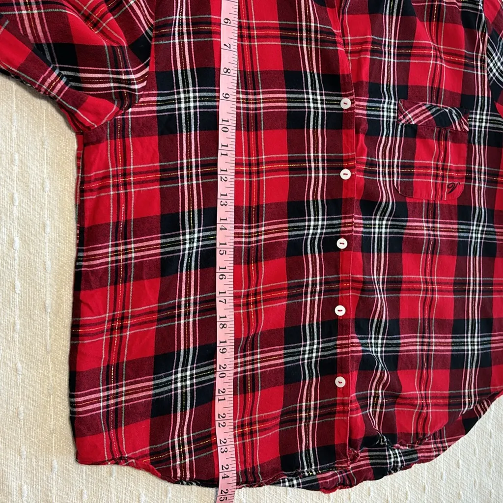 Victoria's‎ Secret Plaid Button Down Shirt - Red/Black - Size L - Image 10