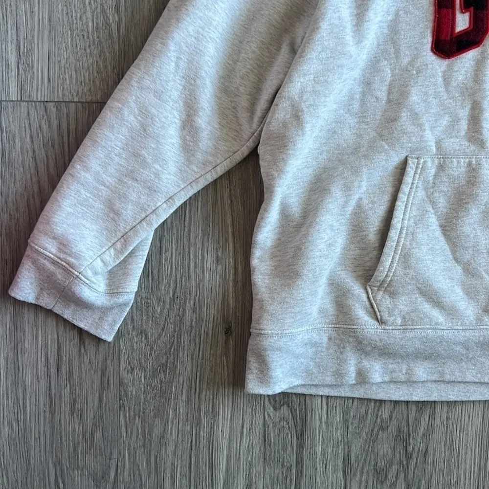 GAP Red and Black Plaid and Cream Hoodie Size XXL - Image 2