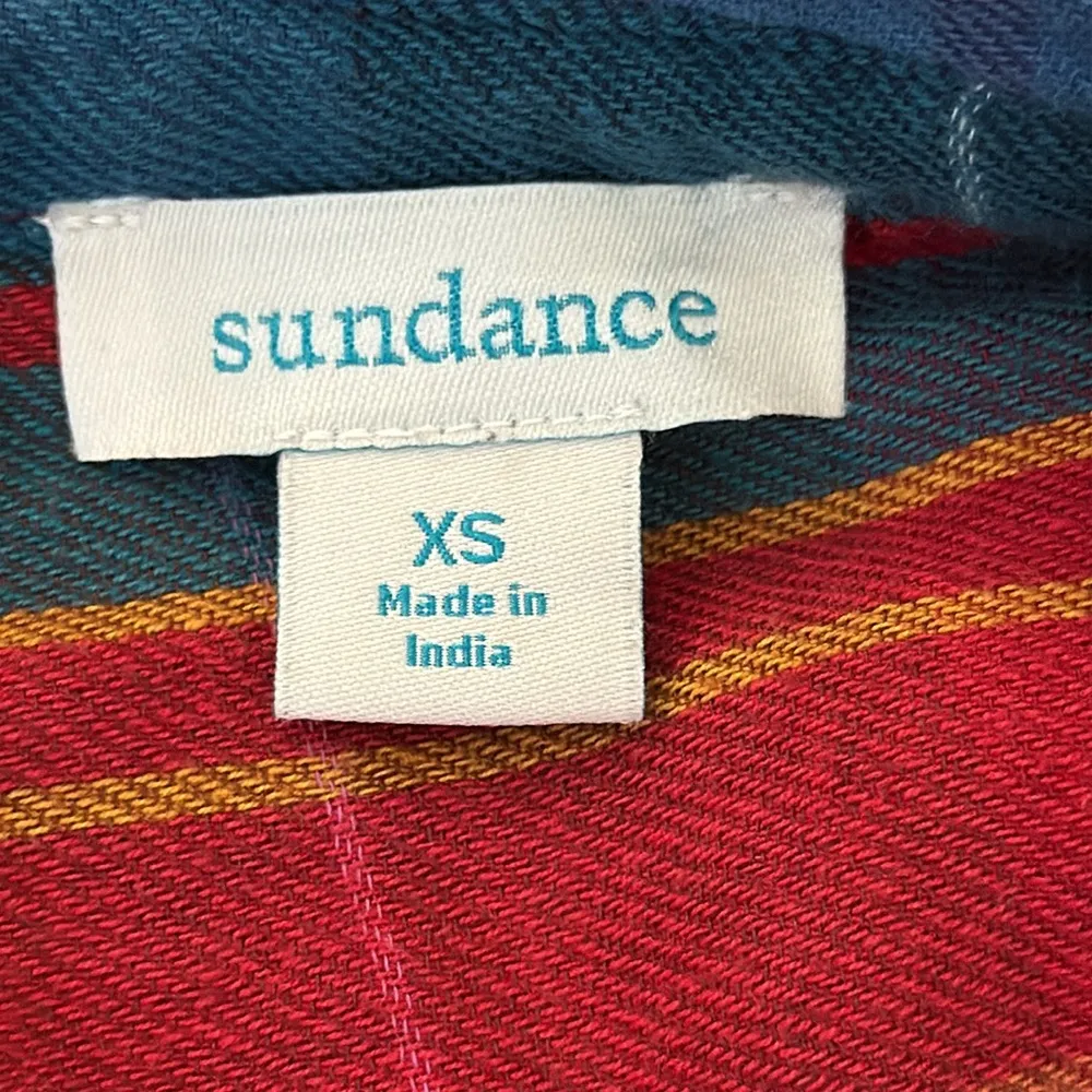 Sundance Restwell Patchwork Plaid Cotton Flannel Pullover Shirt Dress Size XS - Image 3