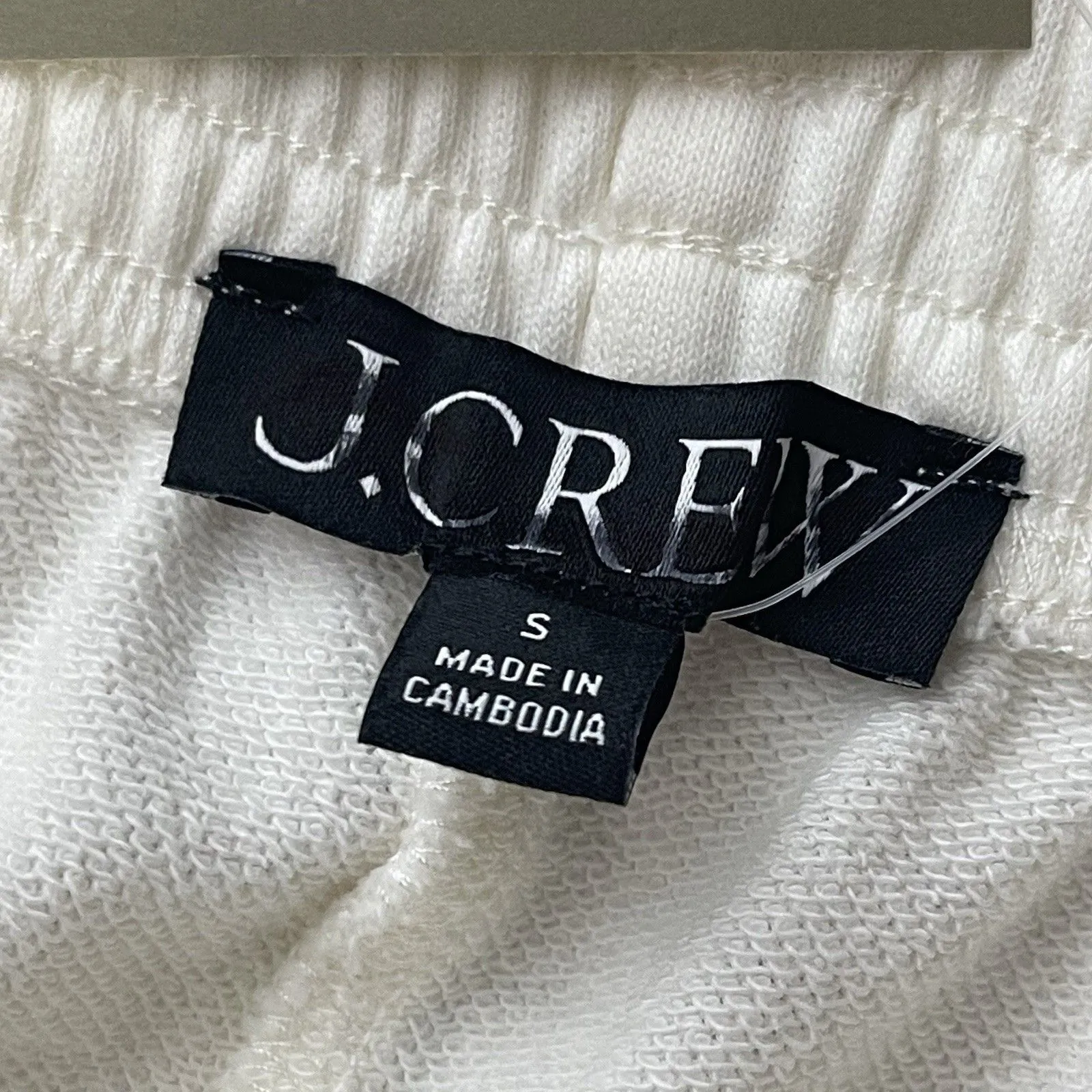 J.CREW Terry Boxer Short with Stripes Size Small Ivory NEW Cream Sporty Preppy - Image 7