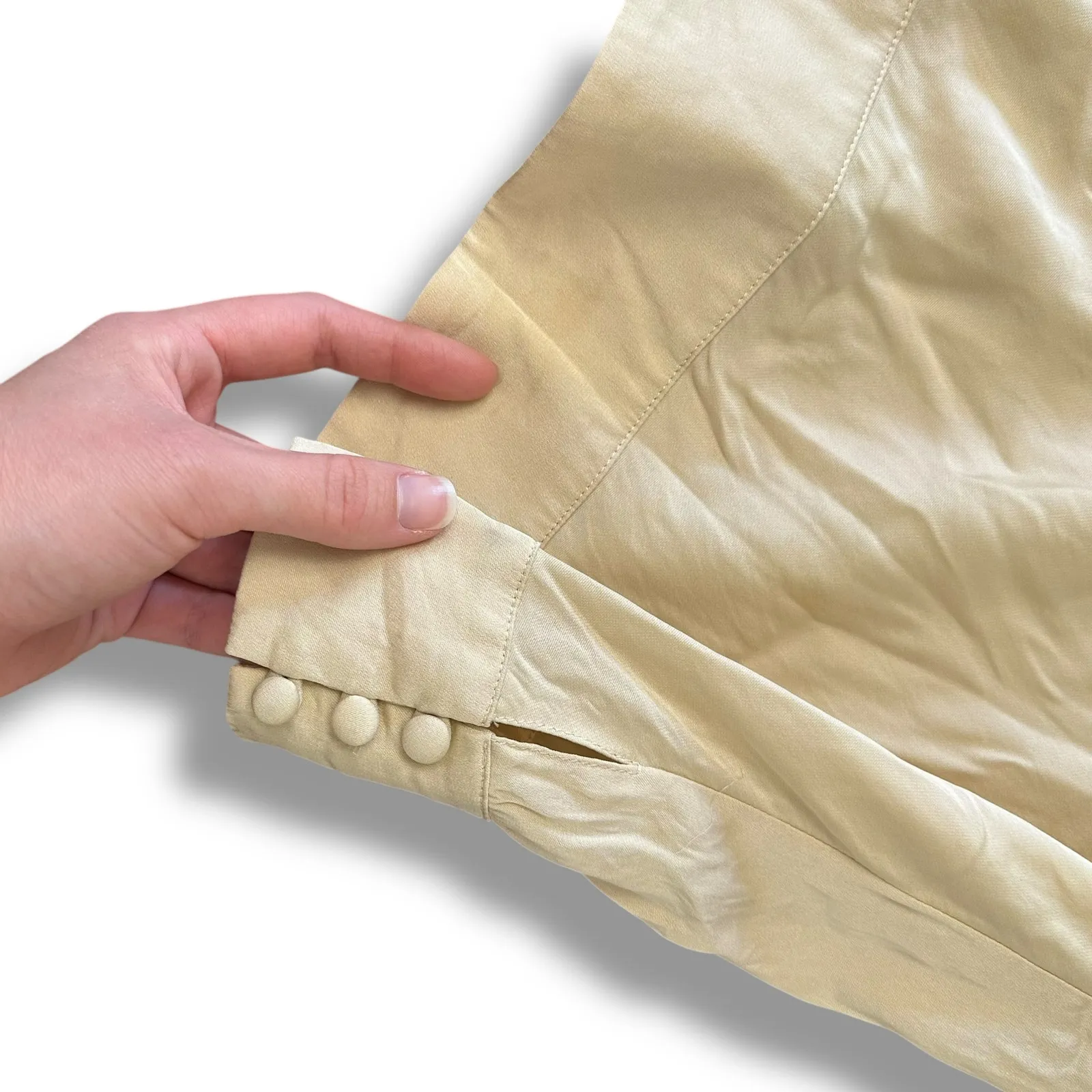 Ann Taylor Women’s Silk Blend Cowl Neck Blouse Size 6 Beige Champagne Sleeveless - Image 5