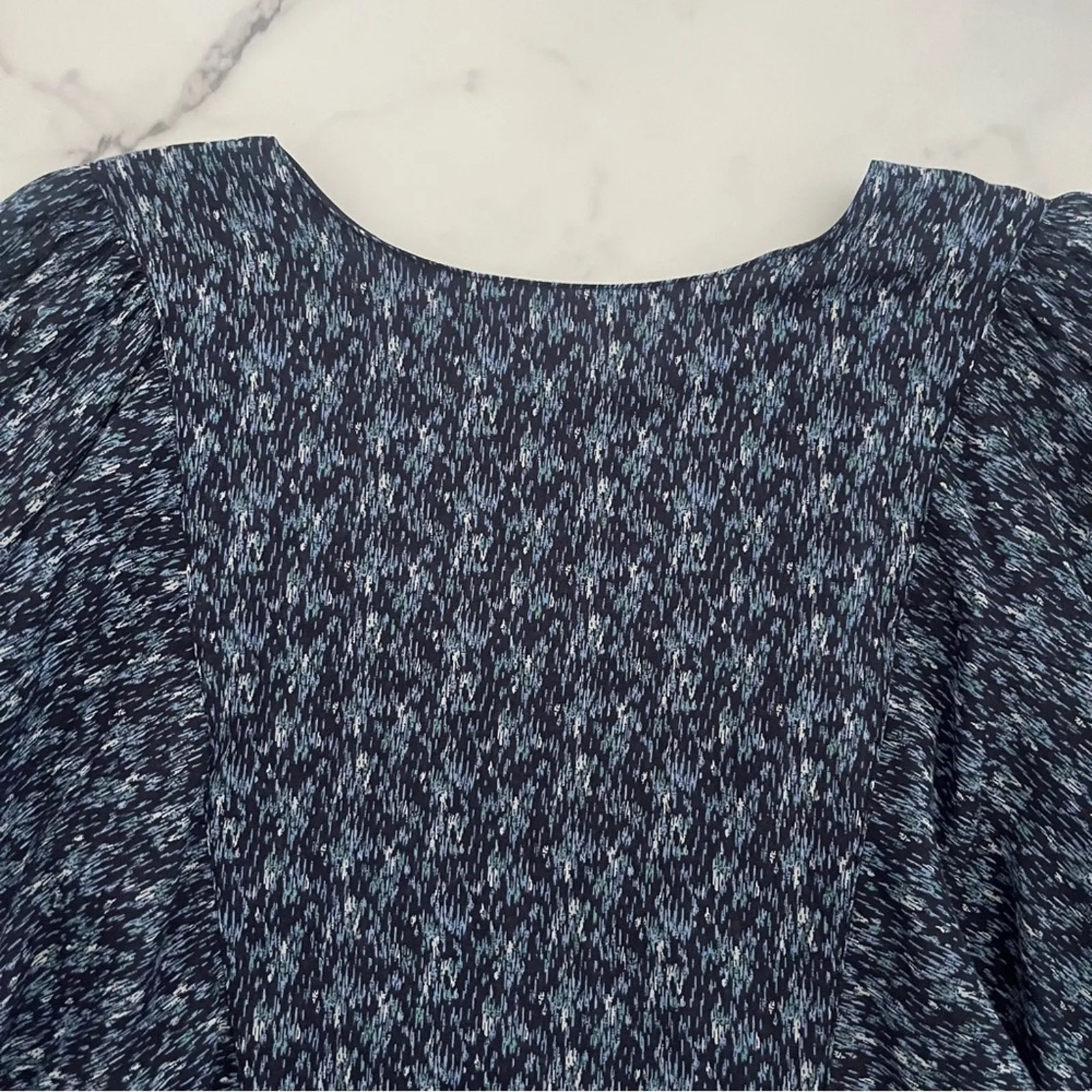 Joie Jade babydoll Mini Dress Graphite cotton floral Sz S cottage core peasant - Image 9