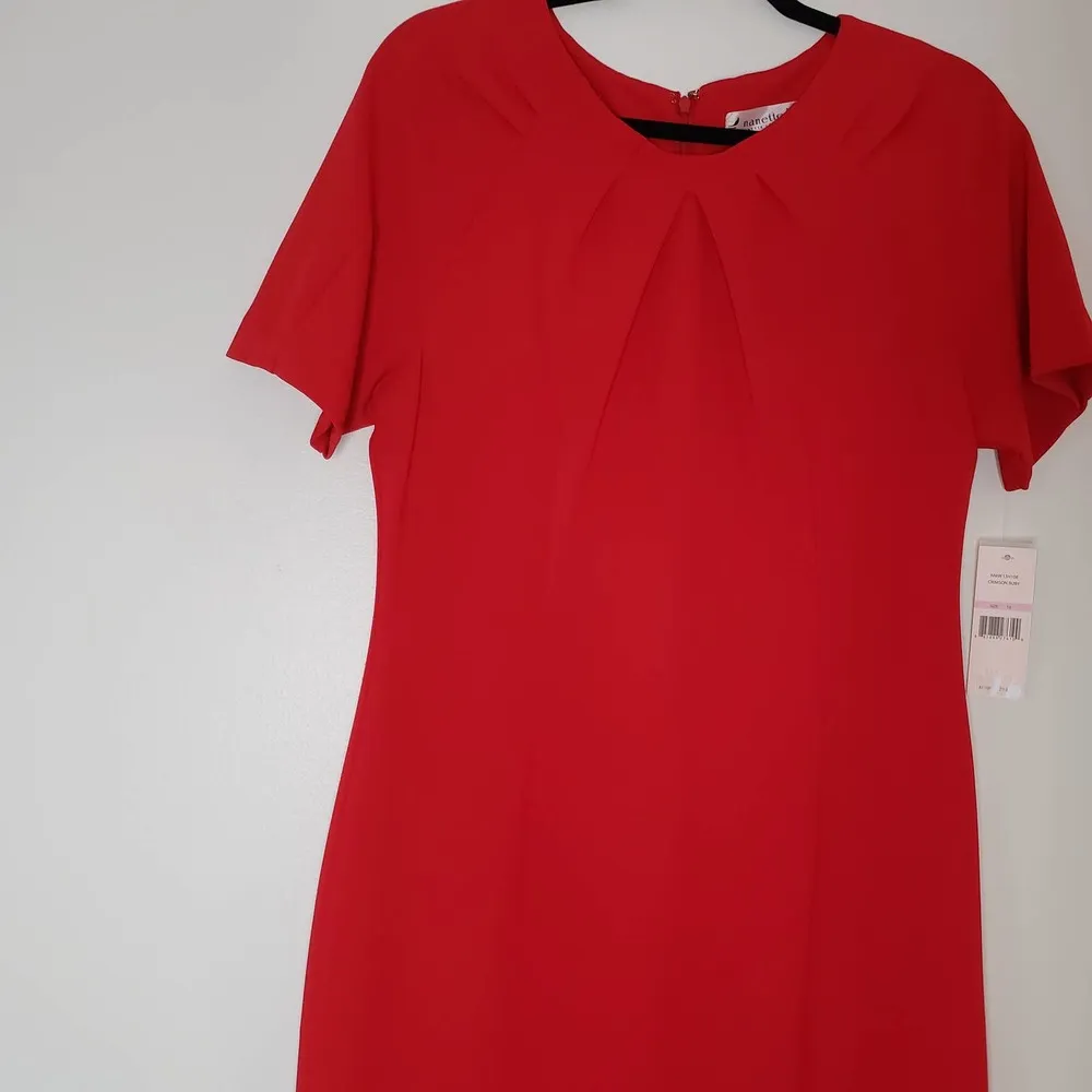 Nanette Lepore Bright Red Stretchy Knee-length Short Sleeve Dress Size 10 - Image 4