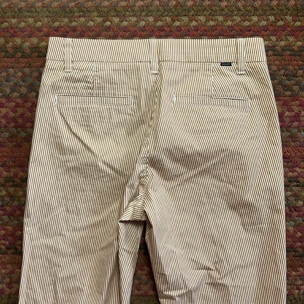 NEW DOCKERS BROWN PINSTRIPE SLIM ANKLE TROUSER CHINO PANTS DRESS WORK OFFICE - Image 5