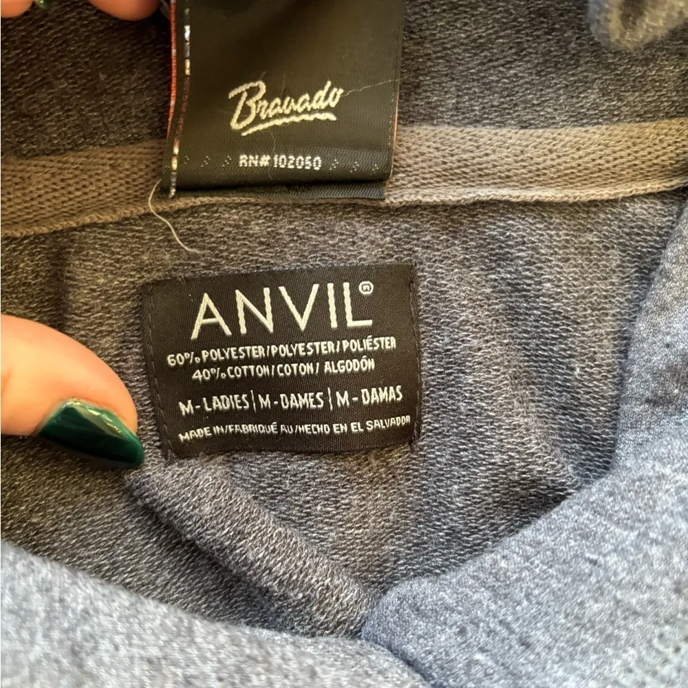 Harley Davidson Women’s Embellished Script Clutch Pullover Hoodie‎ medium Gray - Image 8