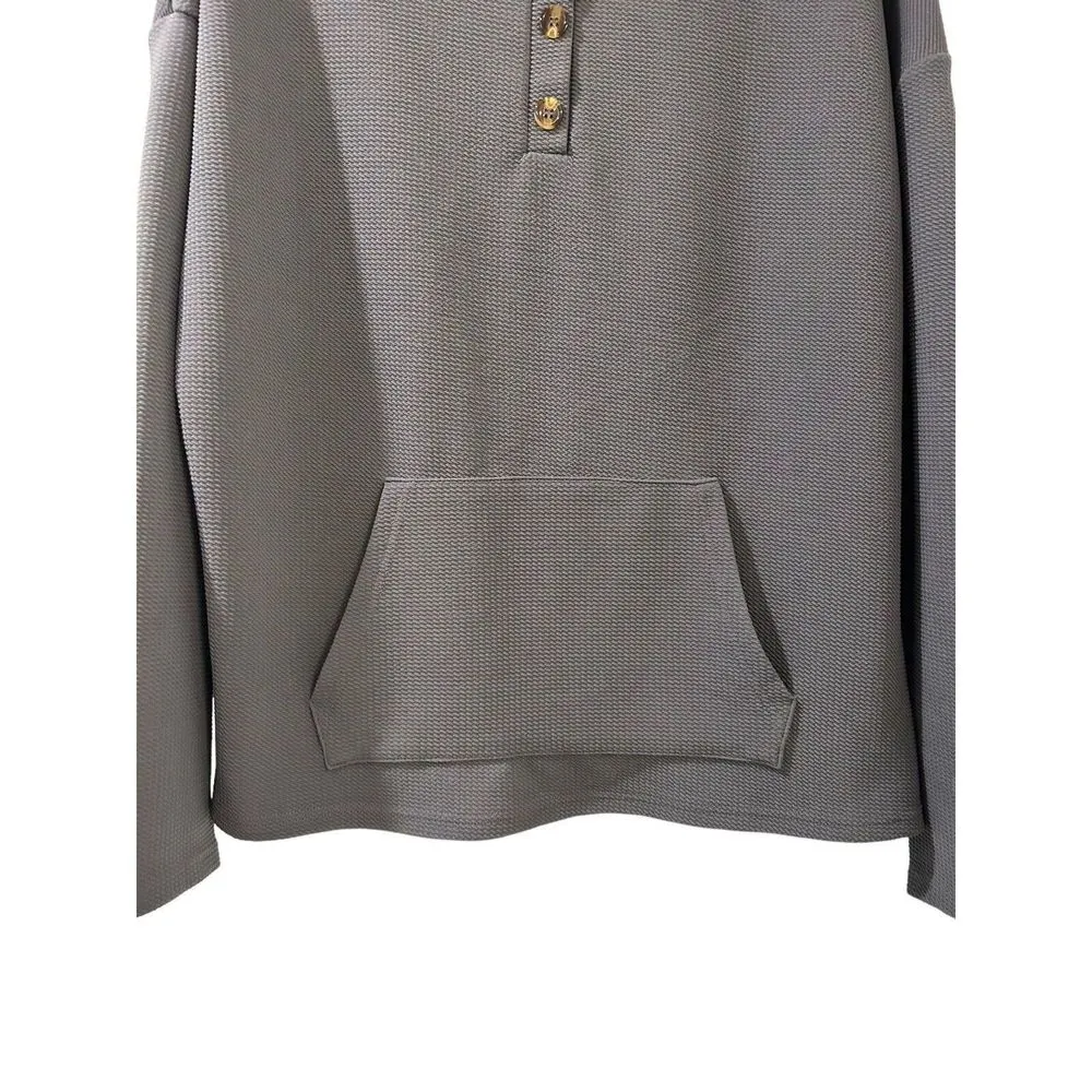 Shein Hoodie Sweatshirt Textured Gray Women’s Size Large NWOT Casual Comfortable - Image 4