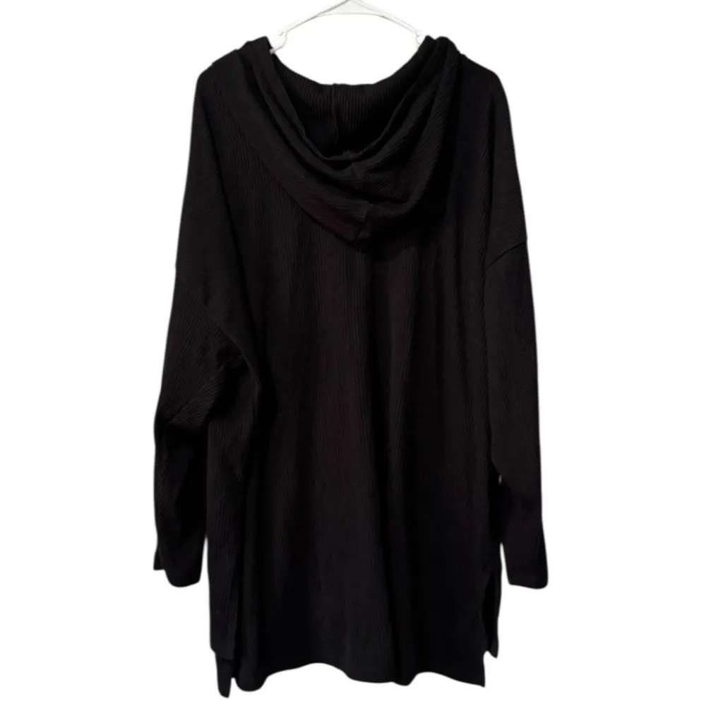 Old Navy Women Size 3X‎ Long Sleeve Hooded Sweater Ribbed Buttons Stretch Preppy - Image 2