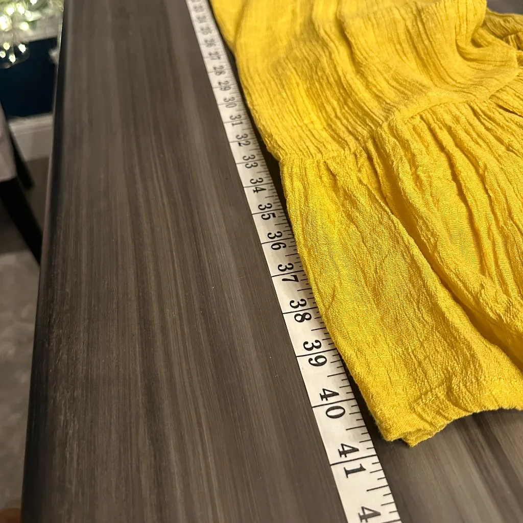 Mlle Gabrielle Womens Drop Waist Shirt Dress in Yellow Size Medium Button Down - Image 9