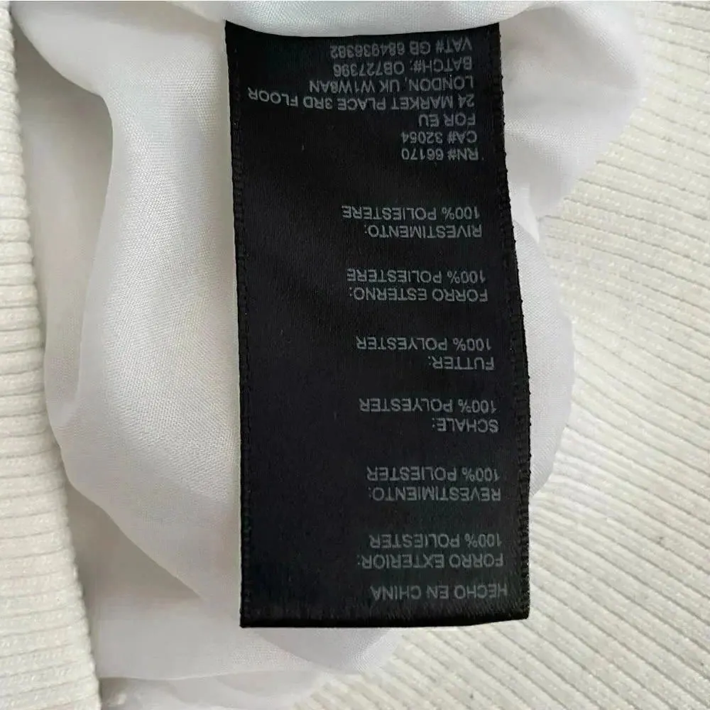 Urban Outfitter Sherpa Fuzzy Zip Up Cropped Ivory Womens Jacket SZ M - Image 11