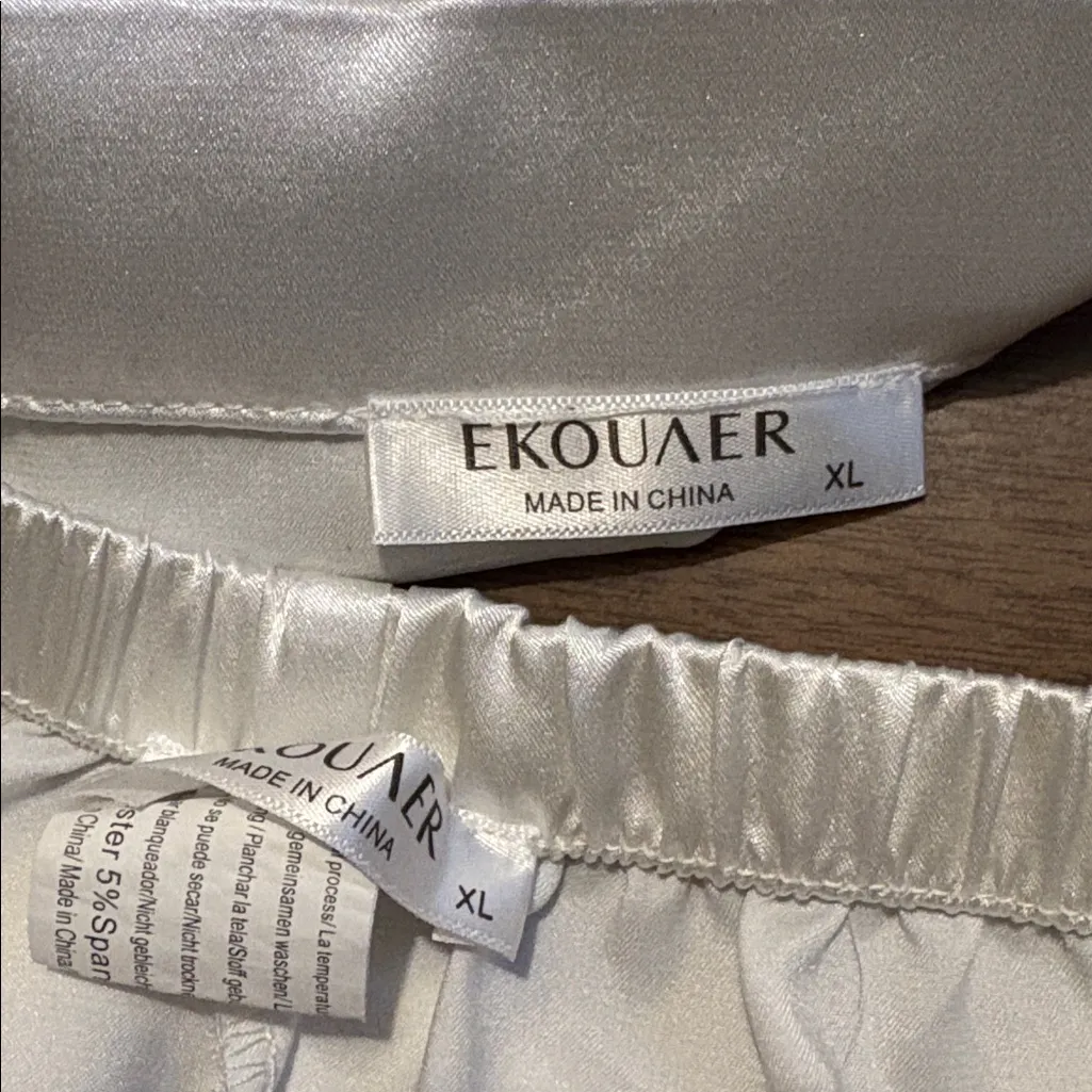 Ekouaer XL White Pajama Set - Image 3