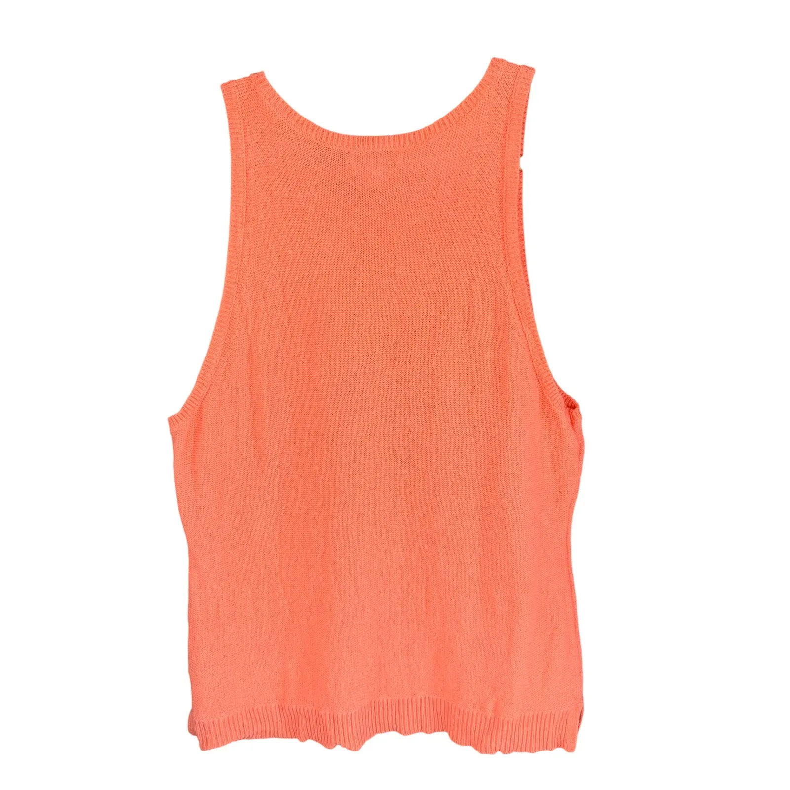 Charter Club Womens Knit Tank Top Sleeveless Casual Coral Cotton Linen Medium - Image 6