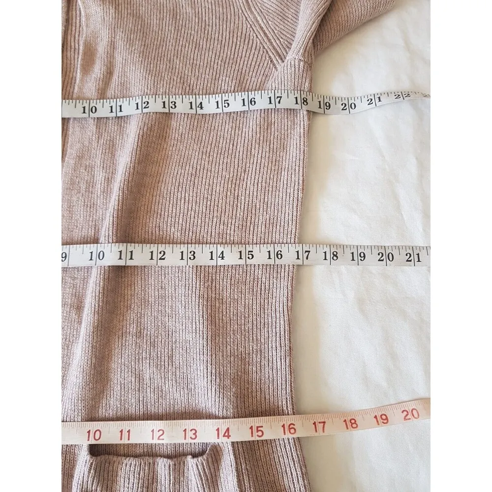 EDC Esprit Womens Sweater Cardigan Sz Small Open Ribbed Hoodie Minimalist Brown - Image 11