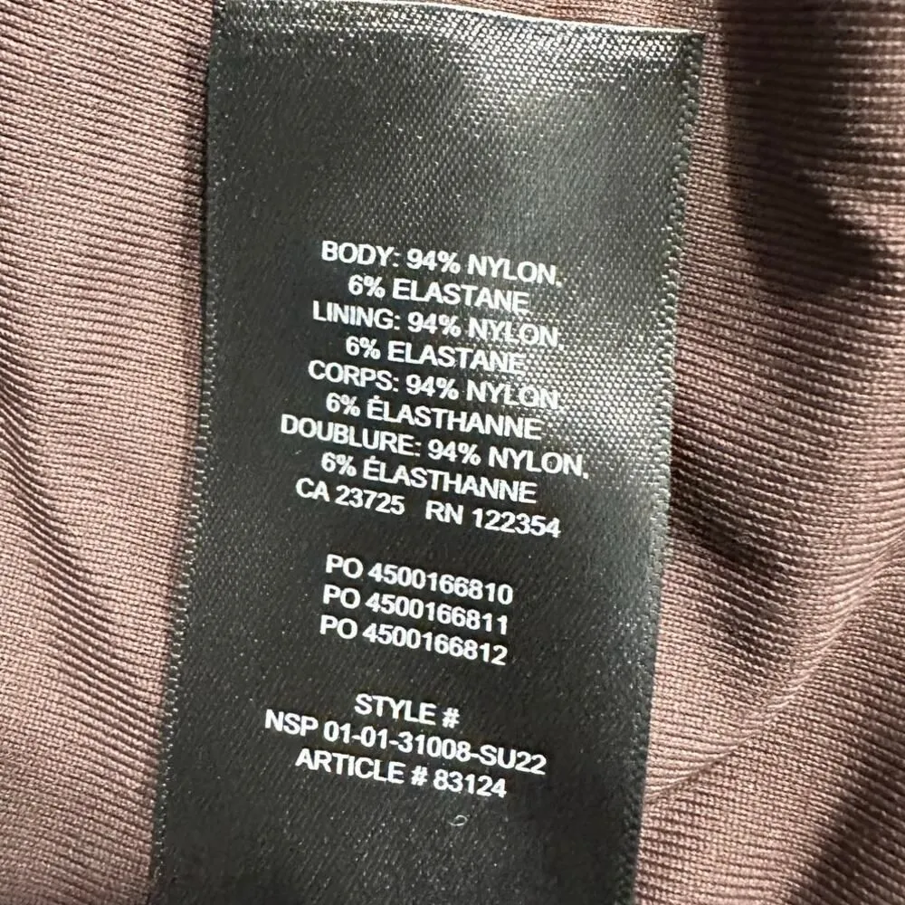 Aritzia Babaton Tank Bodysuit Women's Large Brown Ruched Contour Sweetheart - Image 6