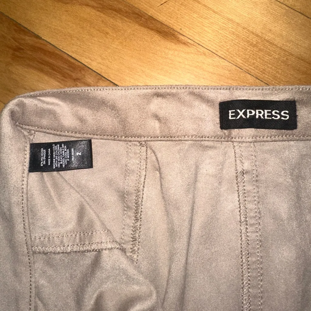 Express Tan Suede Button-Up Mini Skirt - Image 6