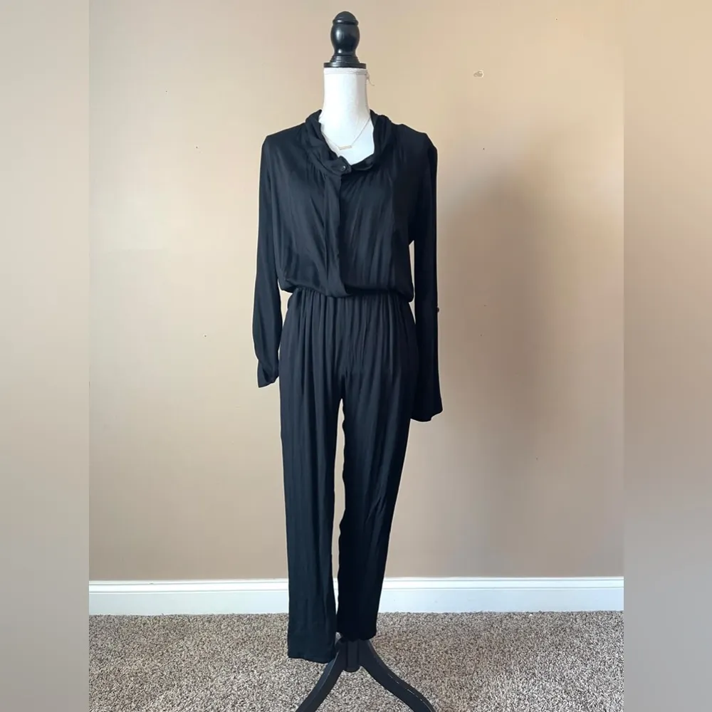 YOUNG FABULOUS & BROKE | Black Hamlet Lounge Long Sleeve Jersey Jumpsuit Sz S - Image 3