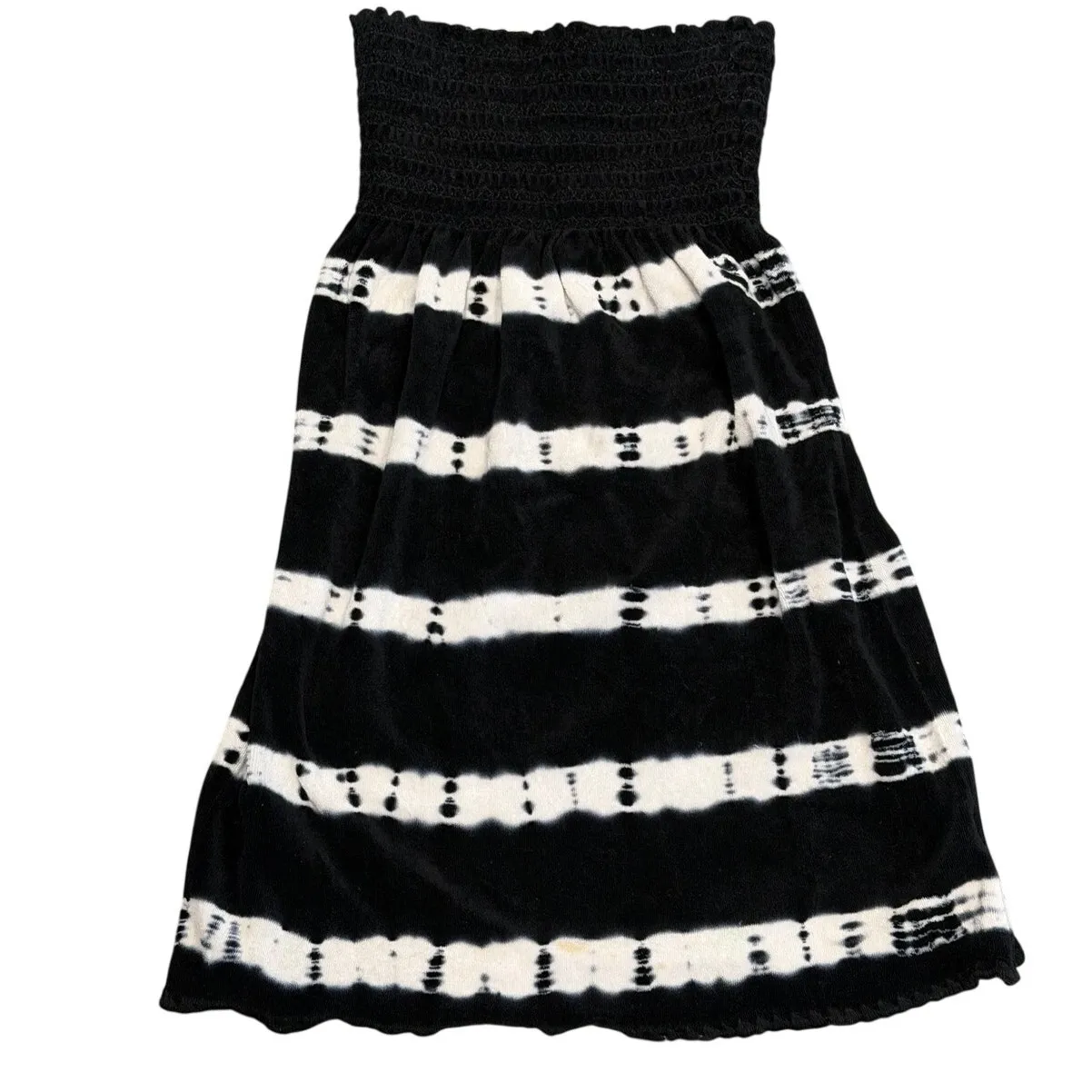 Vintage Juicy Couture Dress Womens XS Black White Stripes Strapless Y2K Boho - Image 2