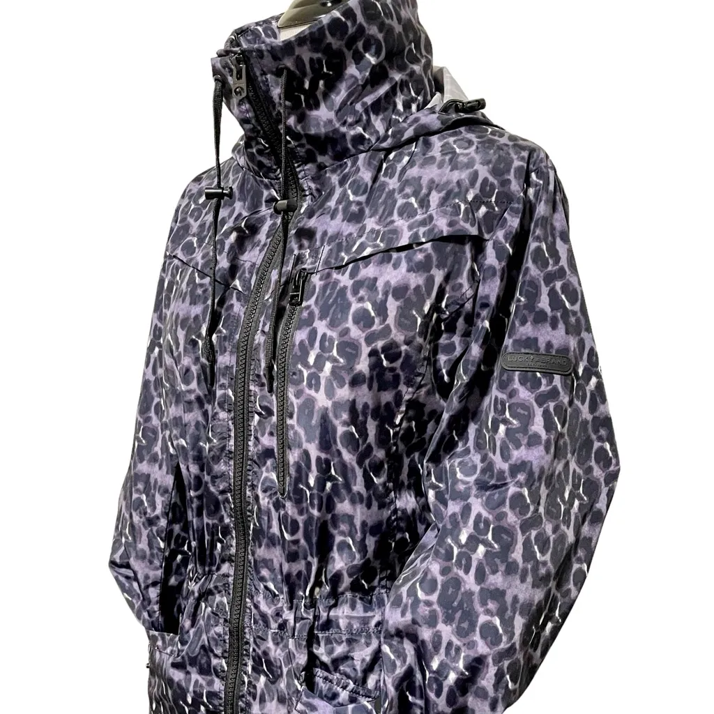 Lucky Brand Premium Performance Leopard Print Rain Jacket S - Image 4