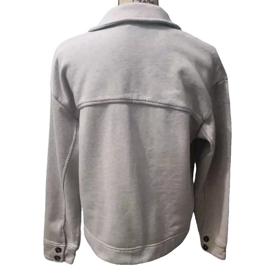 Banana Republic Women's Size S‎ OLX LS Fleece Casual Shirt Oatmeal Heather - Image 5