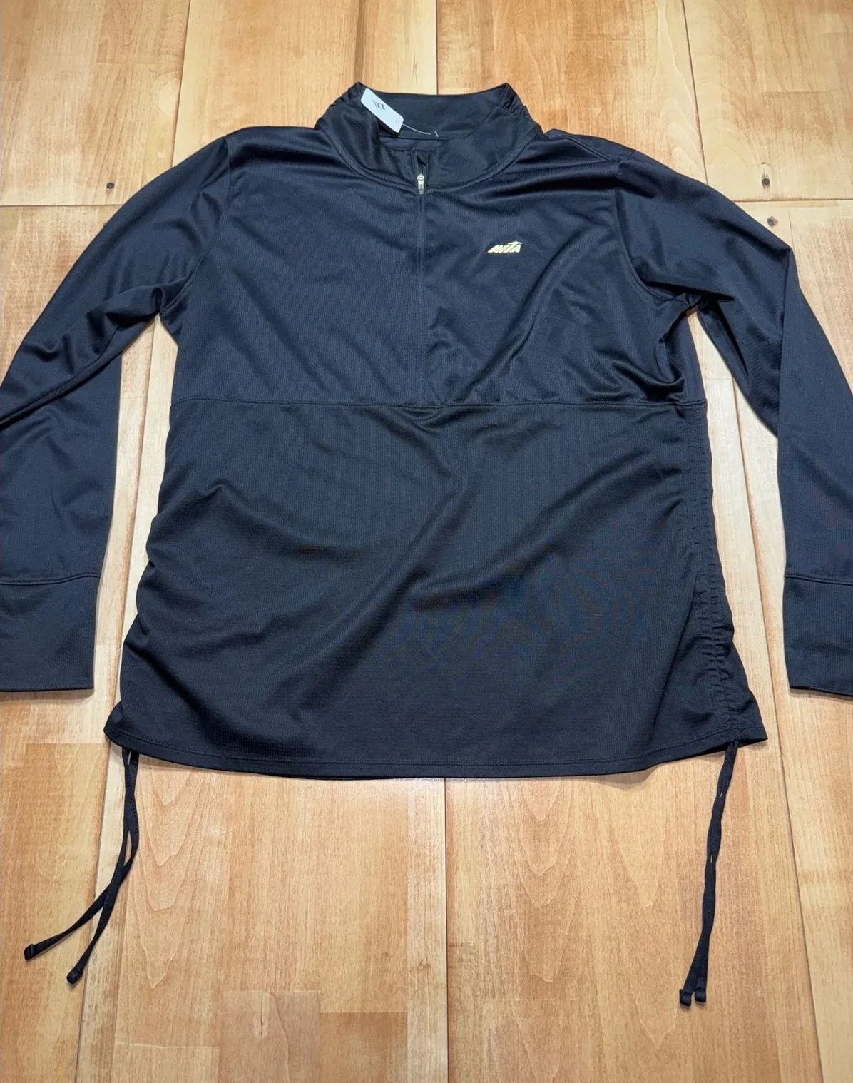 Avia Womens Black Quarter Zip Athletic Pullover Top Long Sleeve Size XXL - Image 1