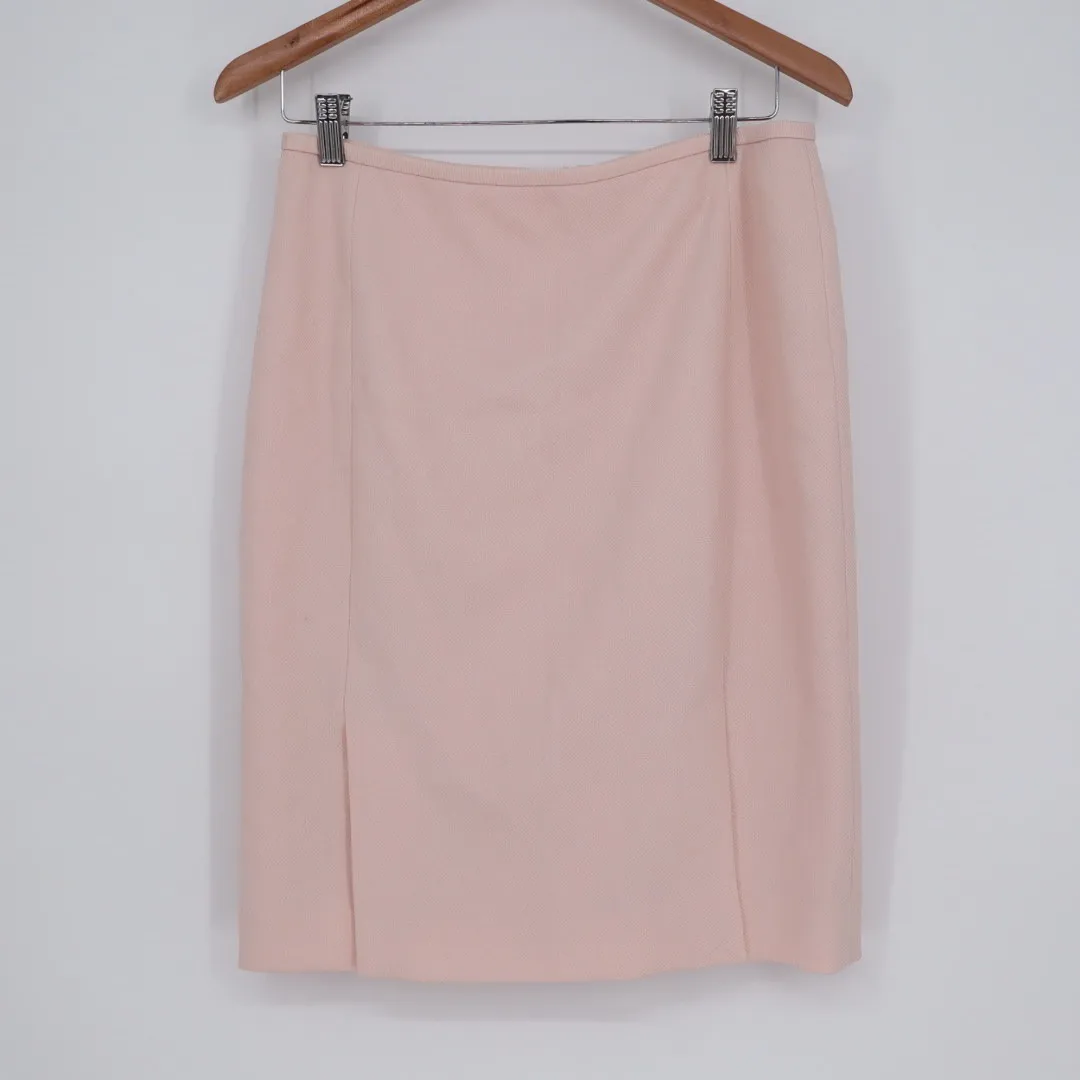 Calvin Klein Pink Pencil Skirt Knee Length Side Slit Business Casual Size 6 - Image 2