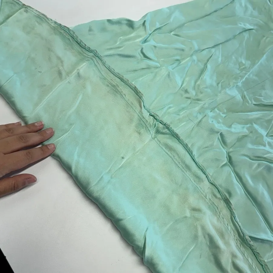 Sally LaPointe Dress Womens 0 Blue Green Satin Halter Gown Backless Shift - Image 14