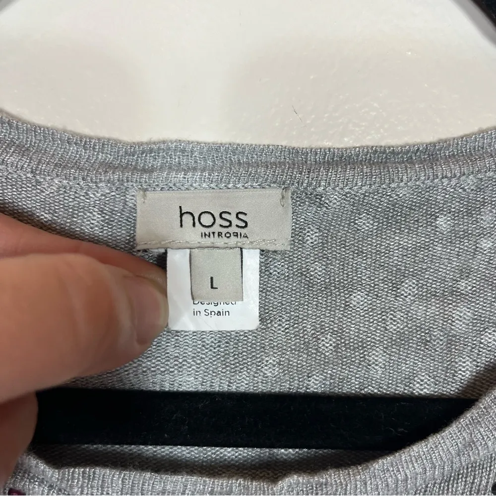 Hoss Intropia Spain Rhinestone Midi Dress Large Lightweight Neutral Sparkle Gray - Image 8