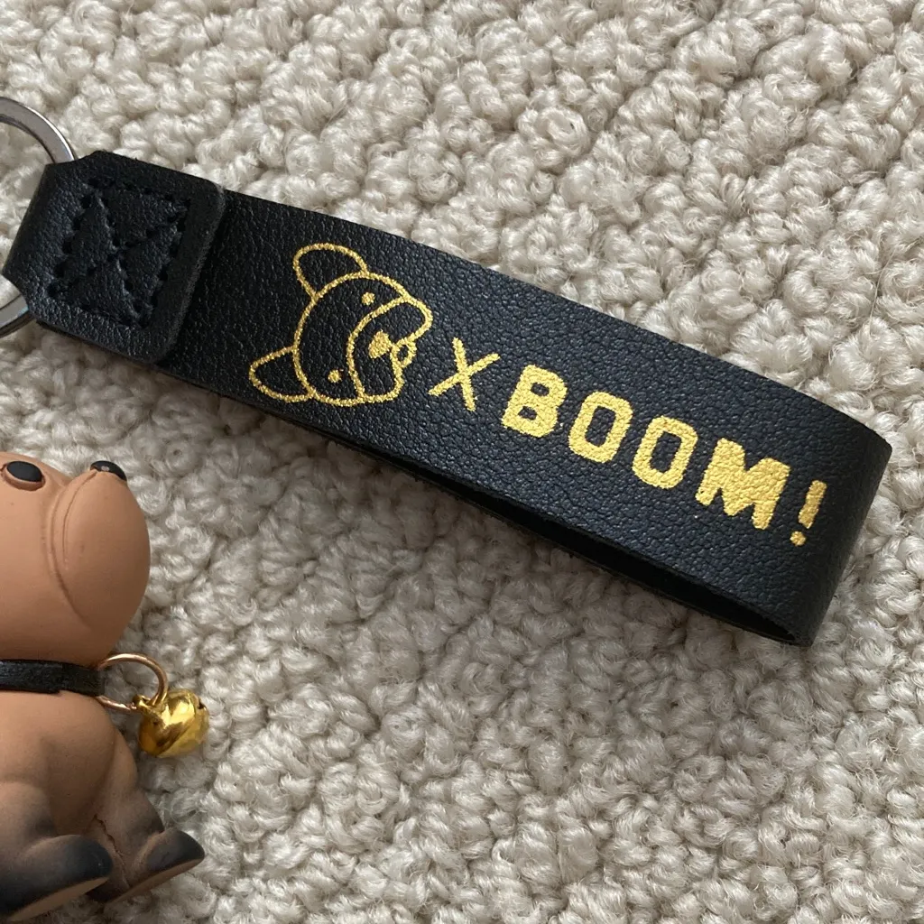 NEW French Bulldog Brown Dog Bag Charm Keychain with Black Strap NWOB - Image 6